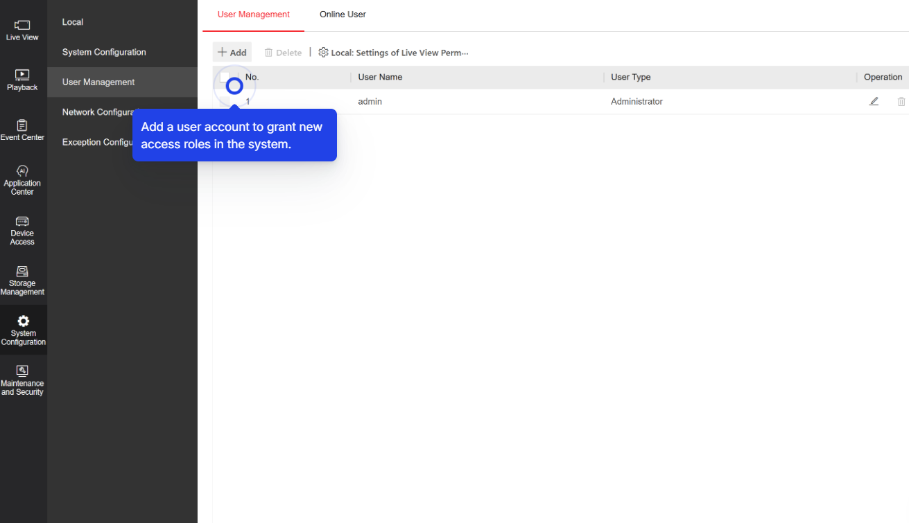 Hikvision User Management
